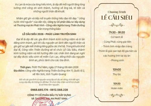 Thiệp Mời Tham Dự Đại Lễ Cầu Siêu 